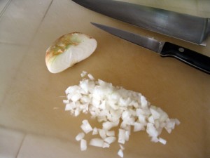 Minced onions for rosti