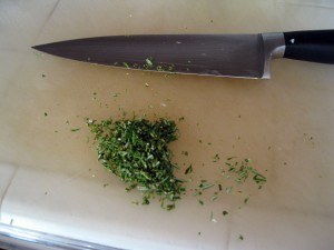 Minced rosemary for rosti