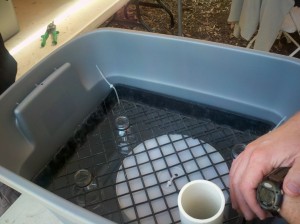 Hydroponic tub under construction